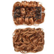 Load image into Gallery viewer, Insert Comb Curly Wig Hair Extensions Bun Fluffy Natural Updo Chignon Synthetic Elastic Messy Bun Hair Piece
