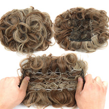 Load image into Gallery viewer, Insert Comb Curly Wig Hair Extensions Bun Fluffy Natural Updo Chignon Synthetic Elastic Messy Bun Hair Piece
