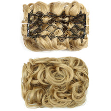 Load image into Gallery viewer, Insert Comb Curly Wig Hair Extensions Bun Fluffy Natural Updo Chignon Synthetic Elastic Messy Bun Hair Piece
