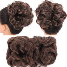 Load image into Gallery viewer, Insert Comb Curly Wig Hair Extensions Bun Fluffy Natural Updo Chignon Synthetic Elastic Messy Bun Hair Piece
