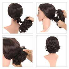 Load image into Gallery viewer, Insert Comb Curly Wig Hair Extensions Bun Fluffy Natural Updo Chignon Synthetic Elastic Messy Bun Hair Piece
