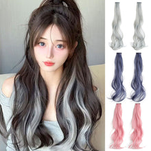 Load image into Gallery viewer, One Piece Colored Large Wave Long Curly Wig Ear Hanging Dye Hair Extensions Invisible High Temperature Silk Wig Patch
