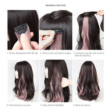 Load image into Gallery viewer, One Piece Colored Large Wave Long Curly Wig Ear Hanging Dye Hair Extensions Invisible High Temperature Silk Wig Patch
