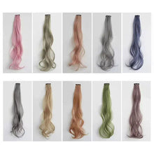 Load image into Gallery viewer, One Piece Colored Large Wave Long Curly Wig Ear Hanging Dye Hair Extensions Invisible High Temperature Silk Wig Patch
