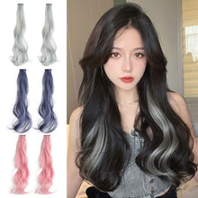 Load image into Gallery viewer, One Piece Colored Large Wave Long Curly Wig Ear Hanging Dye Hair Extensions Invisible High Temperature Silk Wig Patch
