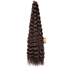 Load image into Gallery viewer, Deep Wave Bulk Hair Colored Crochet Wig Synthetic Long Curly Hair High Temperature Silk Hair Bulk 30 Inch Hair Extensions
