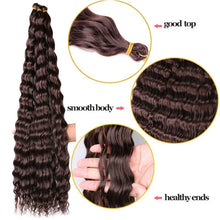 Load image into Gallery viewer, Deep Wave Bulk Hair Colored Crochet Wig Synthetic Long Curly Hair High Temperature Silk Hair Bulk 30 Inch Hair Extensions
