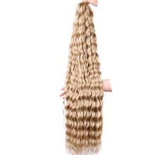 Load image into Gallery viewer, Deep Wave Bulk Hair Colored Crochet Wig Synthetic Long Curly Hair High Temperature Silk Hair Bulk 30 Inch Hair Extensions
