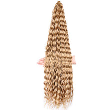 Load image into Gallery viewer, Deep Wave Bulk Hair Colored Crochet Wig Synthetic Long Curly Hair High Temperature Silk Hair Bulk 30 Inch Hair Extensions
