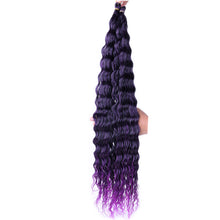 Load image into Gallery viewer, Deep Wave Bulk Hair Colored Crochet Wig Synthetic Long Curly Hair High Temperature Silk Hair Bulk 30 Inch Hair Extensions
