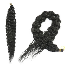 Load image into Gallery viewer, Deep Wave Bulk Hair Colored Crochet Wig Synthetic Long Curly Hair High Temperature Silk Hair Bulk 30 Inch Hair Extensions
