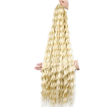 Load image into Gallery viewer, Deep Wave Bulk Hair Colored Crochet Wig Synthetic Long Curly Hair High Temperature Silk Hair Bulk 30 Inch Hair Extensions

