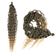 Load image into Gallery viewer, Deep Wave Bulk Hair Colored Crochet Wig Synthetic Long Curly Hair High Temperature Silk Hair Bulk 30 Inch Hair Extensions
