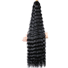 Load image into Gallery viewer, Deep Wave Bulk Hair Colored Crochet Wig Synthetic Long Curly Hair High Temperature Silk Hair Bulk 30 Inch Hair Extensions

