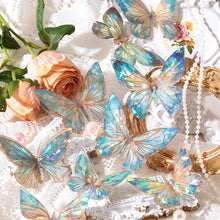 Load image into Gallery viewer, 20pcs/pack Twinkle Butterfly Stickers Laser Silver Collage Junk Journal DIY Srapbooking PET Aesthetics Decor Stickers

