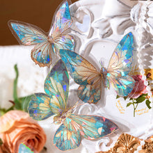 Load image into Gallery viewer, 20pcs/pack Twinkle Butterfly Stickers Laser Silver Collage Junk Journal DIY Srapbooking PET Aesthetics Decor Stickers
