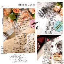 Load image into Gallery viewer, 3cm/5cm*2m Transparent Material Tapes Letter English Phrase DIY Masking Tape Scrapbooking Sticker Label Stationery
