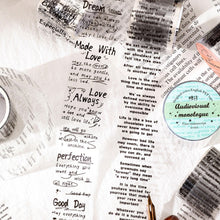 Load image into Gallery viewer, 3cm/5cm*2m Transparent Material Tapes Letter English Phrase DIY Masking Tape Scrapbooking Sticker Label Stationery
