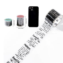Load image into Gallery viewer, 3cm/5cm*2m Transparent Material Tapes Letter English Phrase DIY Masking Tape Scrapbooking Sticker Label Stationery
