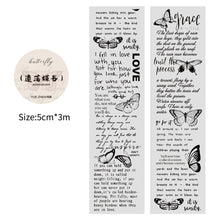 Load image into Gallery viewer, 5cm*3m Transparent Material Tapes Letter English Phrase DIY Masking Tape Scrapbooking Sticker Label Stationery
