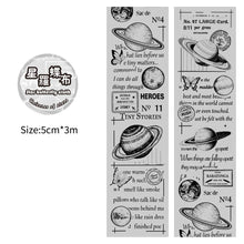 Load image into Gallery viewer, 5cm*3m Transparent Material Tapes Letter English Phrase DIY Masking Tape Scrapbooking Sticker Label Stationery

