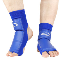 Load image into Gallery viewer, 1 Pair PU Leather Sanda Instep Guard Adult Boxing Muay Thai Taekwondo Match Ankle Toe Guard Martial Arts Training Protective
