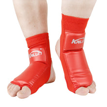 Load image into Gallery viewer, 1 Pair PU Leather Sanda Instep Guard Adult Boxing Muay Thai Taekwondo Match Ankle Toe Guard Martial Arts Training Protective
