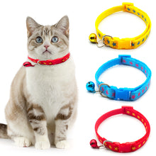 Load image into Gallery viewer, Adjustable Cat Collar Cat Star Prints Bell Collar Kitten Necklace Pet Collars For Small Dog Necklace
