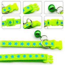 Load image into Gallery viewer, Adjustable Cat Collar Cat Star Prints Bell Collar Kitten Necklace Pet Collars For Small Dog Necklace
