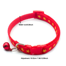Load image into Gallery viewer, Adjustable Cat Collar Cat Star Prints Bell Collar Kitten Necklace Pet Collars For Small Dog Necklace
