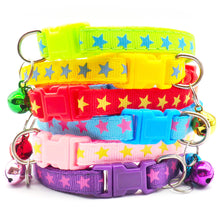 Load image into Gallery viewer, Adjustable Cat Collar Cat Star Prints Bell Collar Kitten Necklace Pet Collars For Small Dog Necklace
