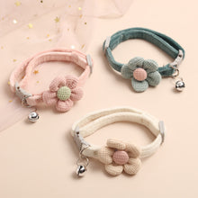 Load image into Gallery viewer, Pet Flower Collar Cute knitting Flower Bell Collar Adjustable Cat Necklace Traction Safety Buckle Puppy Necklace
