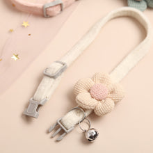 Load image into Gallery viewer, Pet Flower Collar Cute knitting Flower Bell Collar Adjustable Cat Necklace Traction Safety Buckle Puppy Necklace
