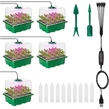 Load image into Gallery viewer, Plant Seed Starter Trays with Full Spectrum LED Grow Light Greenhouse Growing Lamp with Hole 12 Cell Per Tray Seedling Tray Indoor Home Gardening Tools
