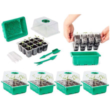 Load image into Gallery viewer, Plant Seed Starter Trays with Full Spectrum LED Grow Light Greenhouse Growing Lamp with Hole 12 Cell Per Tray Seedling Tray Indoor Home Gardening Tools
