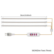Load image into Gallery viewer, 1/2/3/4 LED Grow Light Strips for Indoor Plants Sunlight Full Spectrum USB Phyto Lamp Timer Dimmable Seedlings Flower Growing Lamp

