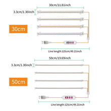 Load image into Gallery viewer, 1/2/3/4 LED Grow Light Strips for Indoor Plants Sunlight Full Spectrum USB Phyto Lamp Timer Dimmable Seedlings Flower Growing Lamp
