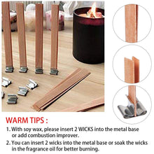 Load image into Gallery viewer, Wooden Candles Wick for DIY Craft Paraffin Candle Jar Making Kit Beeswax Burning Smokeless Wick Candle Core with Clip Base Soy Parffin Wax Making Supplies
