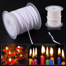 Load image into Gallery viewer, 200 Feet Woven Candle Cotton Wicks DIY Candle Making Material Smokeless Wax Pure Cotton Core Handmade Candle Wick
