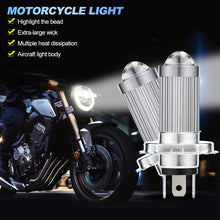 Load image into Gallery viewer, H4 Motorcycle Headlight Motorcycle Scooter 6 LED Light Motor DRL Lights Alloy Super Bright Light Lamp
