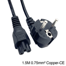 Load image into Gallery viewer, 1.2/1.5/1.8M VDE-Certified Three-Core Euro Gauge Pin-Tail Power Cable AC Laptop Plug Adapter Cable 0.5/0.75MM²
