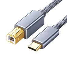 Load image into Gallery viewer, 1PC Laptop Type-C To Square Port USB 2.0 Print Cable Nylon Braided Electronic Piano Electronic Musical Instrument Printer Scanner Data Cable
