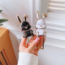 Load image into Gallery viewer, 1PC Portable Electroplated Smile Rabbit Pasteable Mobile Phone Stand Hardware Push Rod Foldable Desktop Lazy Stand
