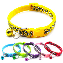 Load image into Gallery viewer, Adjustable Cat Collar Cat Leopard Prints Bell Collar Kitten Necklace Pet Collars for Small Dog Necklace

