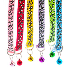 Load image into Gallery viewer, Adjustable Cat Collar Cat Leopard Prints Bell Collar Kitten Necklace Pet Collars for Small Dog Necklace
