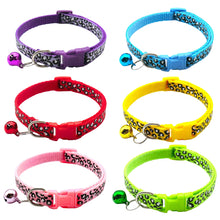 Load image into Gallery viewer, Adjustable Cat Collar Cat Leopard Prints Bell Collar Kitten Necklace Pet Collars for Small Dog Necklace
