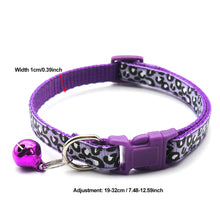 Load image into Gallery viewer, Adjustable Cat Collar Cat Leopard Prints Bell Collar Kitten Necklace Pet Collars for Small Dog Necklace
