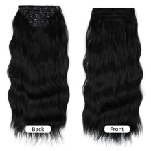 Load image into Gallery viewer, 4pcs/set High Heat Resistant Synthetic Fiber False Hair Women Daily Straight Wig Removeable Fluffy Hair Volume High Warped Wig
