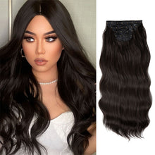 Load image into Gallery viewer, 4pcs/set High Heat Resistant Synthetic Fiber False Hair Women Daily Straight Wig Removeable Fluffy Hair Volume High Warped Wig
