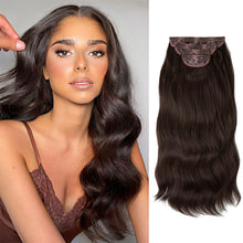 Load image into Gallery viewer, 4pcs/set High Heat Resistant Synthetic Fiber False Hair Women Daily Straight Wig Removeable Fluffy Hair Volume High Warped Wig
